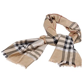 Burberry Check Dark Beige Scarf 607963
