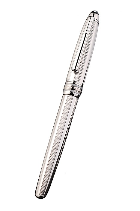 MontBlanc Silver Cutwork Ballpoint Pen With MB Engraved Cap 98058