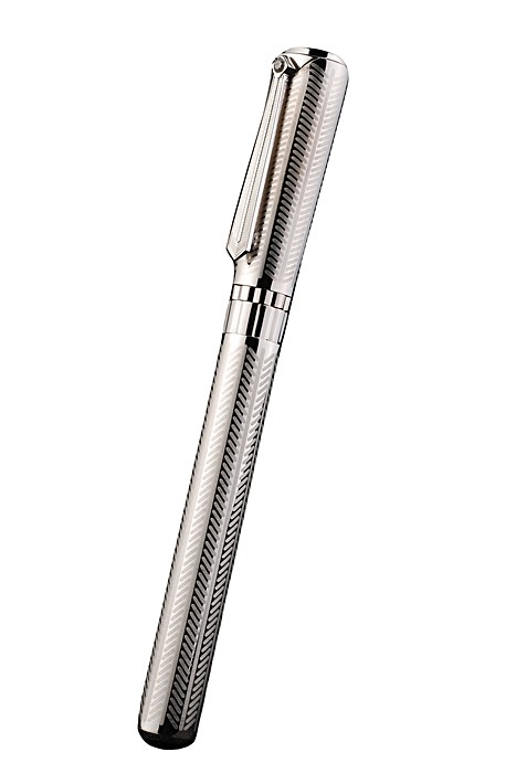 MontBlanc Silver Cutwork Ballpoint Pen With MB Engraved Cap 98056