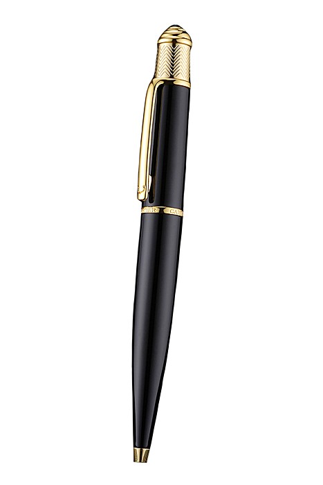 Cartier Gold Rimmed Black Ballpoint Pen  622759