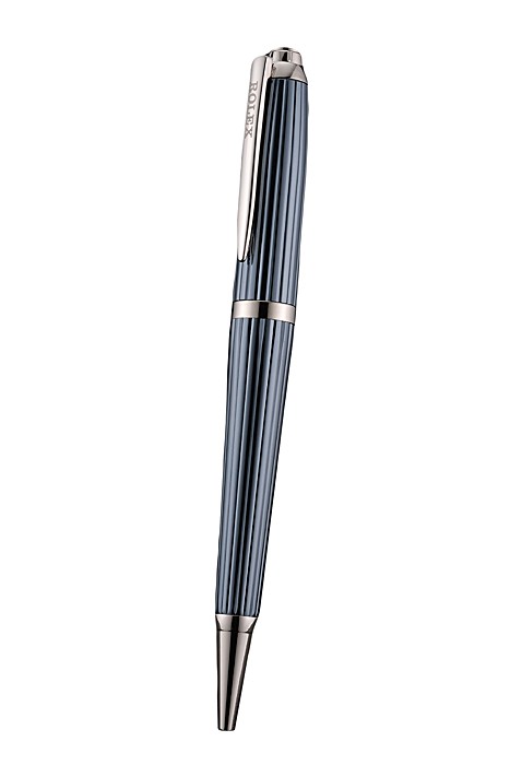 Rolex Silver Rimmed Dark Blue Ballpoint Pen  622801