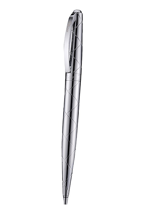 Christian Dior Pattern Grooved Silver Ballpoint Pen  622744