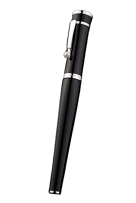 MontBlanc Silver Trimmed Black Ballpoint Pen With  MB Engraved Cap