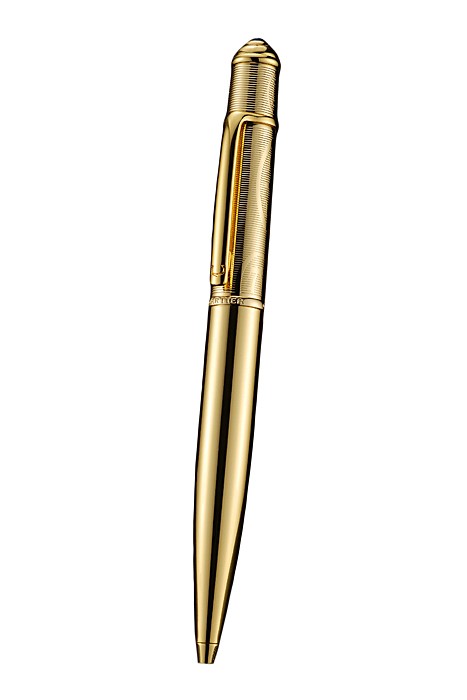 Cartier Upper Body Engraved Gold Ballpoint Pen  622775
