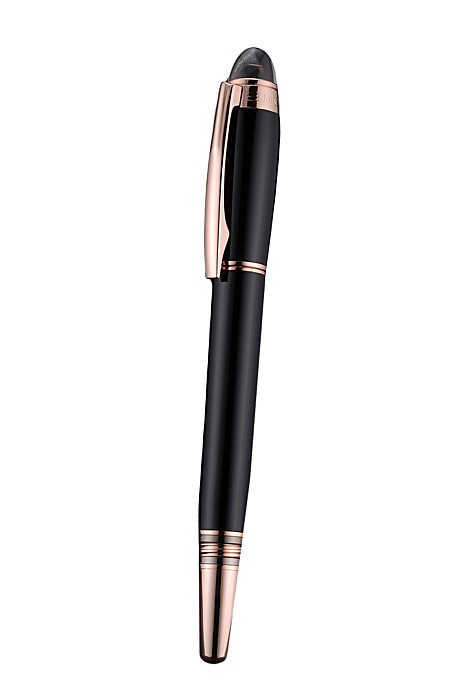 MontBlanc Starwalker Red Gold Rimmed Black Ballpoint Pen With Cap  622818