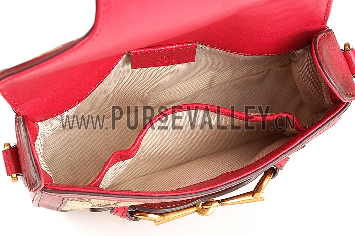 Gucci Lady Web GG Small Canvas Bag Dark Red