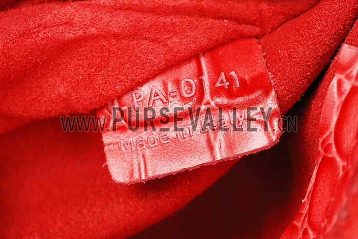 Celine Phantom Medium Red Crocodile Leather