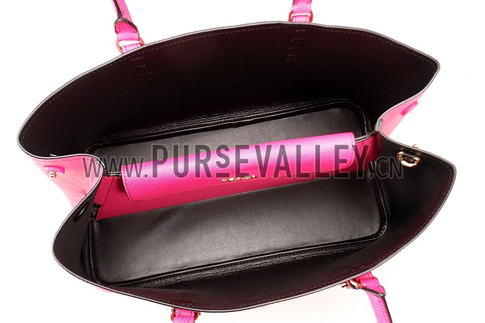 Prada Saffiano Double Tote Rose Pink