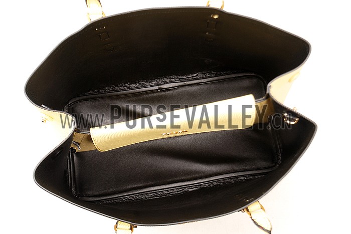 Prada Saffiano Double Tote Yellow