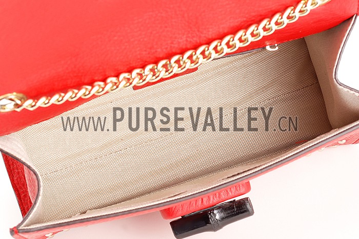 Gucci Miss Bamboo Studded Bag Red