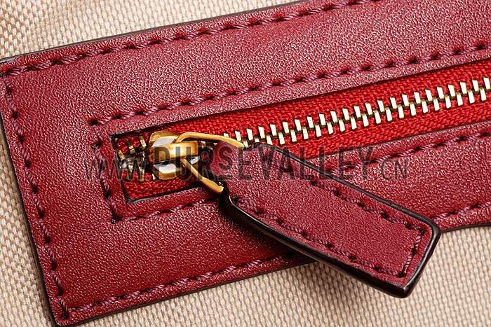 Gucci Lady Web GG Canvas Boston Bag Dark Red