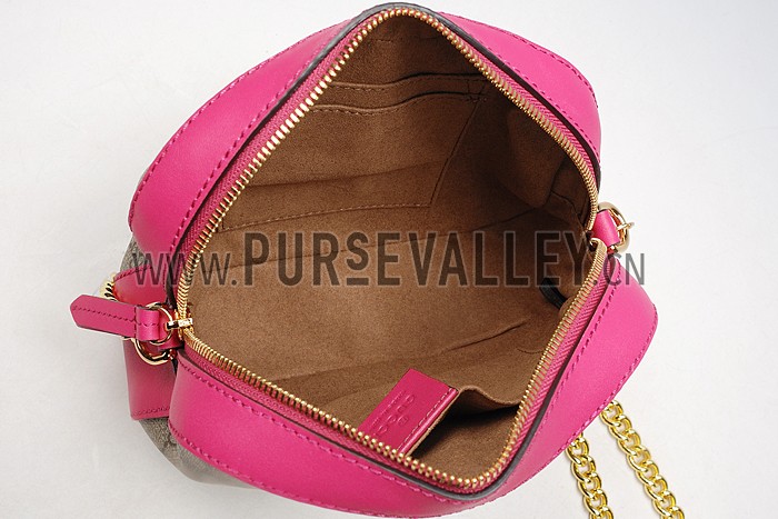 Gucci Supreme Canvas Mini Chain Bag Red & Fuchsia