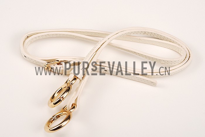 Fendi Peekaboo Mini Ostrich Leather White Bag