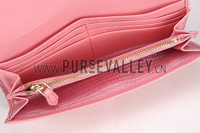 Prada Saffiano Leather Pink Wallet