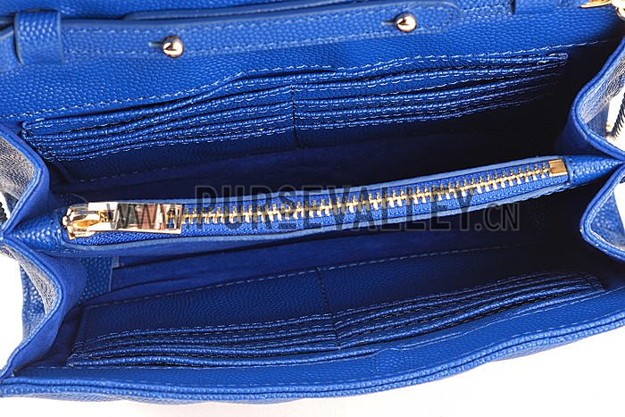 Saint Laurent Monogram Wallet On Chain Blue