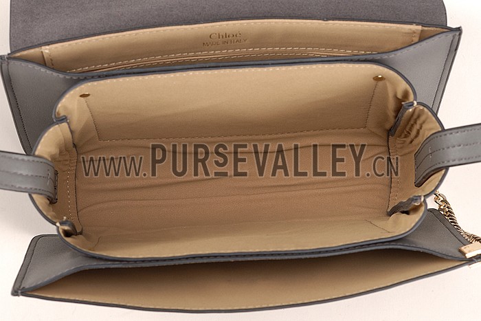 Chloe Faye Small Bag Grey Suede Leather Flap