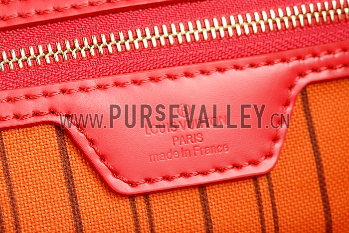 Louis Vuitton Monogram Totem Neverfull Red