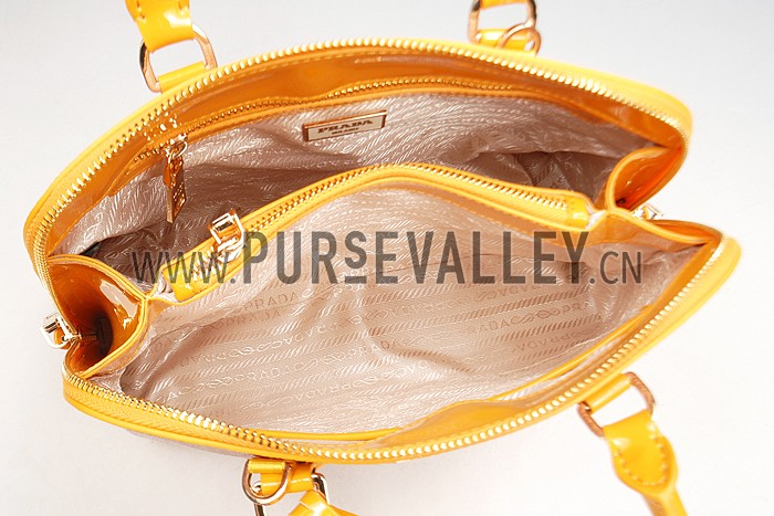 Prada Promenade Crocodile Leather Bag Yellow