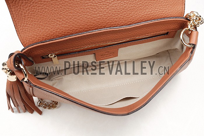 Gucci Soho Leather Shoulder Bag Brown