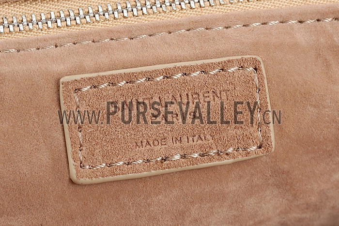 Saint Laurent Rive Gauche Small Fringed Suede Bag Beige