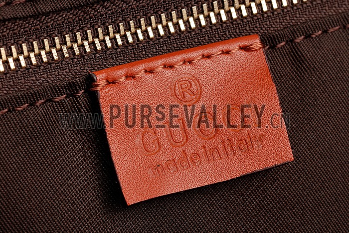 Gucci Sukey Large Tote Orange Trim Beige Fabric