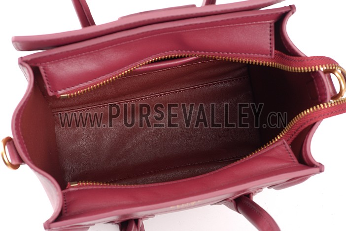 Celine Nano Luggage Dark Red