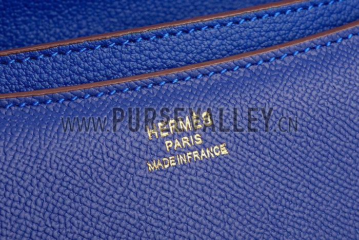 Hermes Constance Elan Blue Electric With Gold Hardware 608122