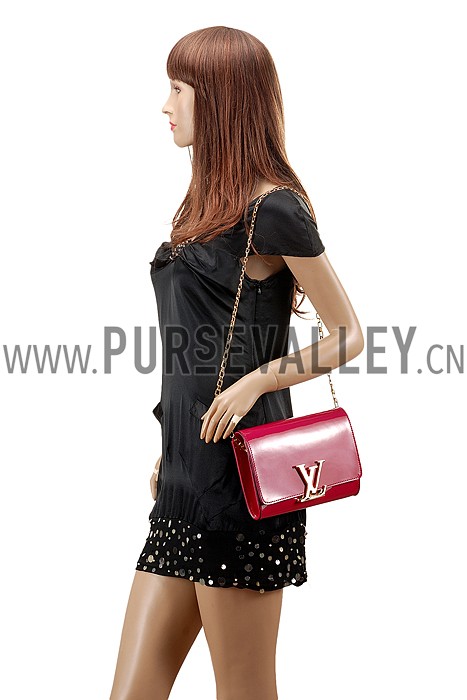 Louis Vuitton Chain Louise Patent Leather Fuchsia