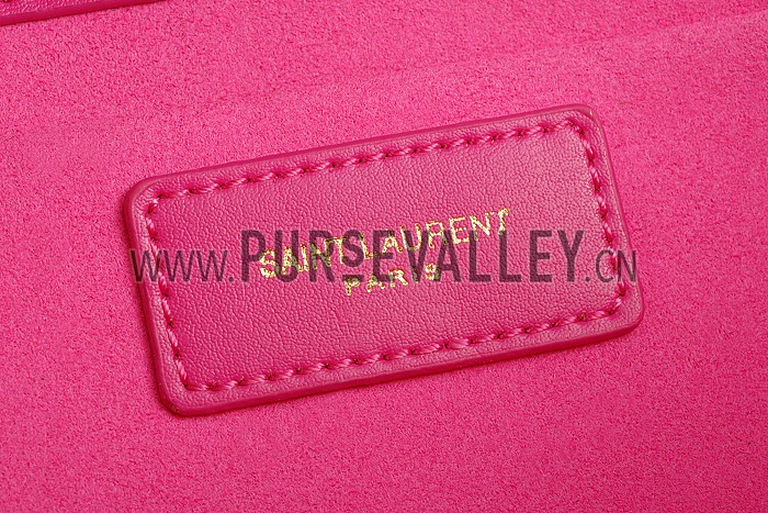 YSL Classic Y Clutch Fuchsia Leather 608318