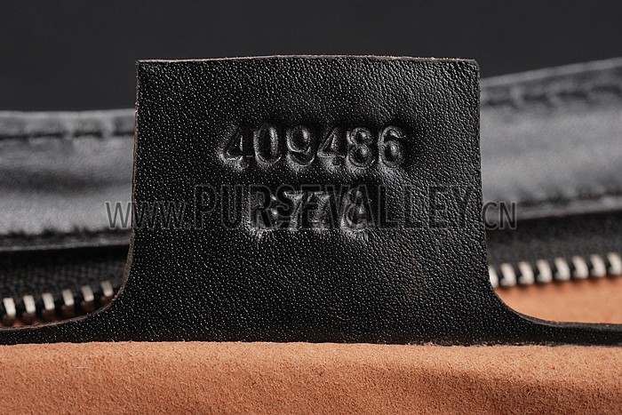 Gucci Padlock Arabesque Canvas Shoulder Bag Black