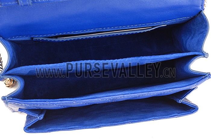 Saint Laurent High School Matelasse Medium Bag Blue