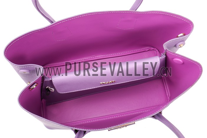 Prada Saffiano Double Tote Light Purple