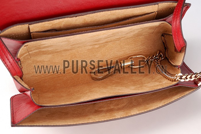 Chloe Faye Small Bag Dark Red and Python Pattern