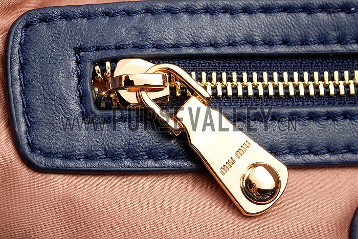 Miu Miu Matelasse Top Handle Large Dark Blue