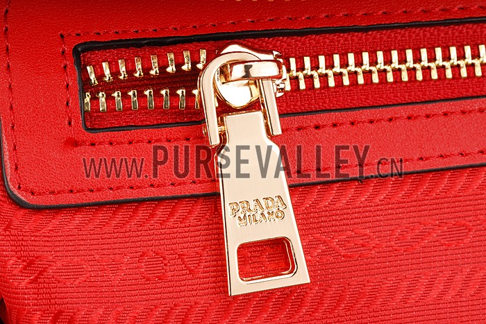 Prada Crocodile Leather Shoulder Bag Red