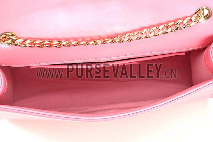 Saint Laurent Medium Fringed Suede Leather Satchel Pink