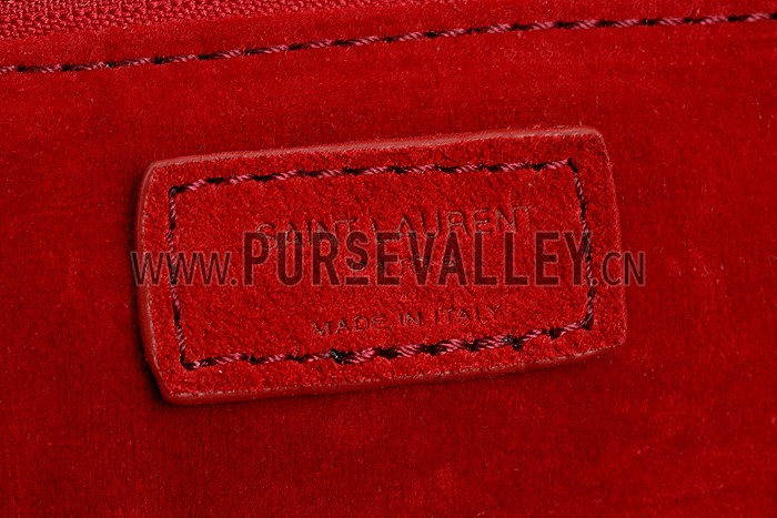 Saint Laurent Rive Gauche Small Fringed Suede Bag Red