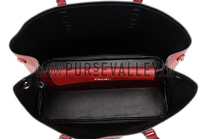 Prada Double Tote Dark Red