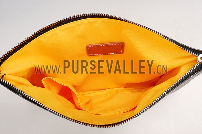 Goyard Medium Pouch Black And Tan Leather Trim
