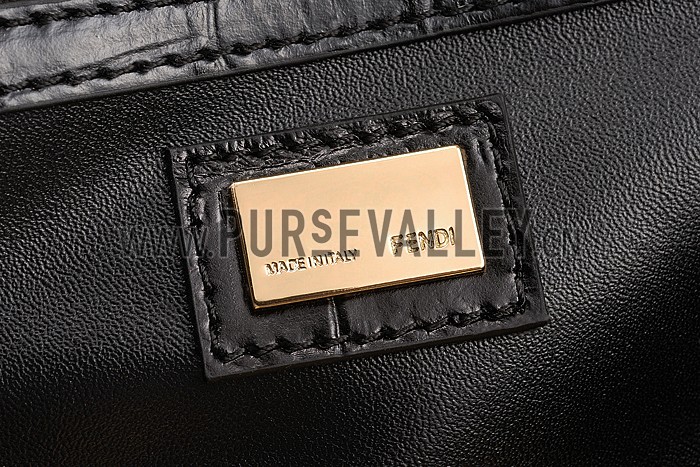 Fendi Small Peekaboo Black Leather Bag 608298