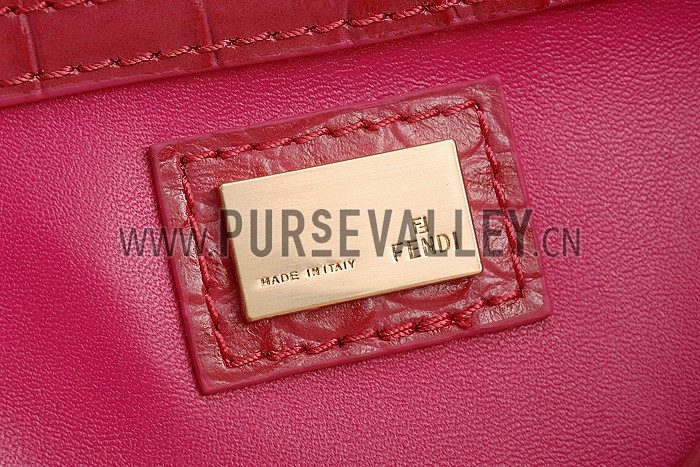 Fendi Small Peekaboo Fuchsia Leather Bag 608300