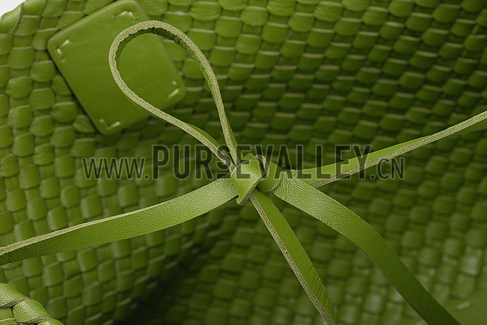 Bottega Veneta Woven Ostrich Large Tote Green