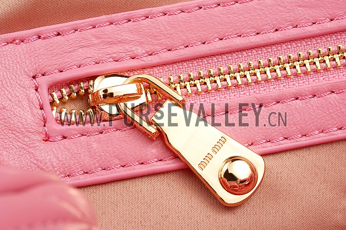 Miu Miu Matelasse Top Handle Large Pink