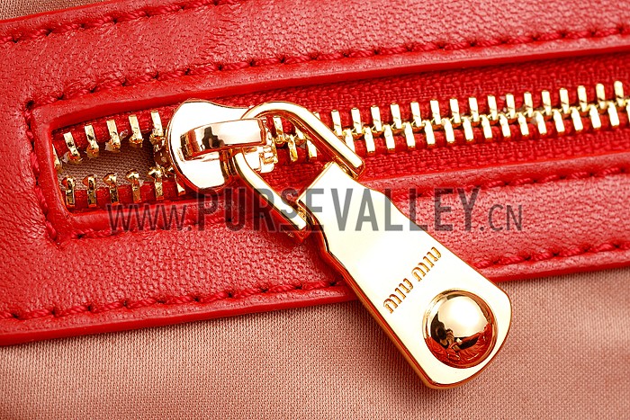 Miu Miu Matelasse Top Handle Large Red