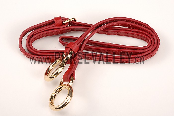 Fendi Peekaboo Mini Ostrich Leather Red Bag