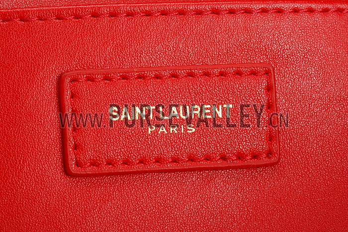 Saint Laurent Monogram Cabas Small Leather Bag Red