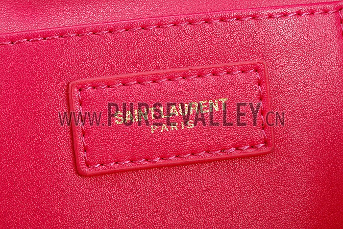 Saint Laurent Monogram Cabas Small Leather Bag Fuchsia