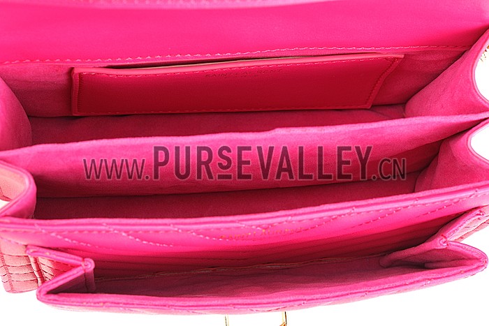 Saint Laurent High School Matelasse Medium Bag Fuchsia
