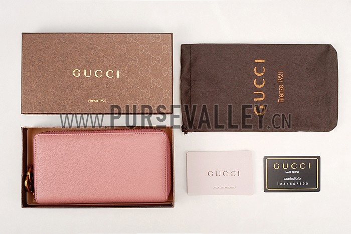 Gucci Marmont Leather Wallet Pink