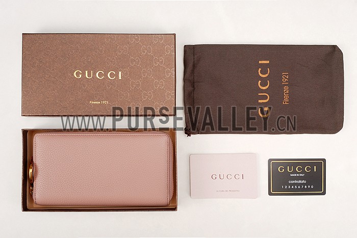 Gucci Marmont Leather Wallet Peach